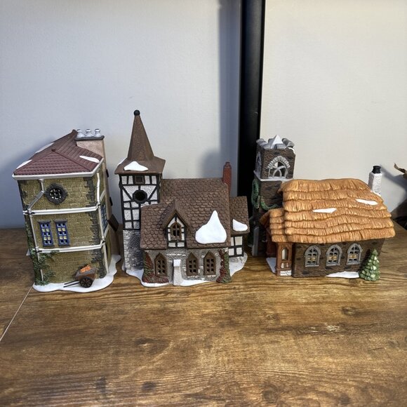 Vintage Dept 56 Dickens Village Lot of 2 Churches 1 Post Office NO BOX NO LIGHT - Picture 5 of 12
